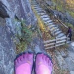 Hiking at Chimney Rock in FiveFingers