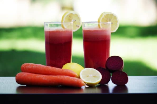 pressed juice in drinking glass